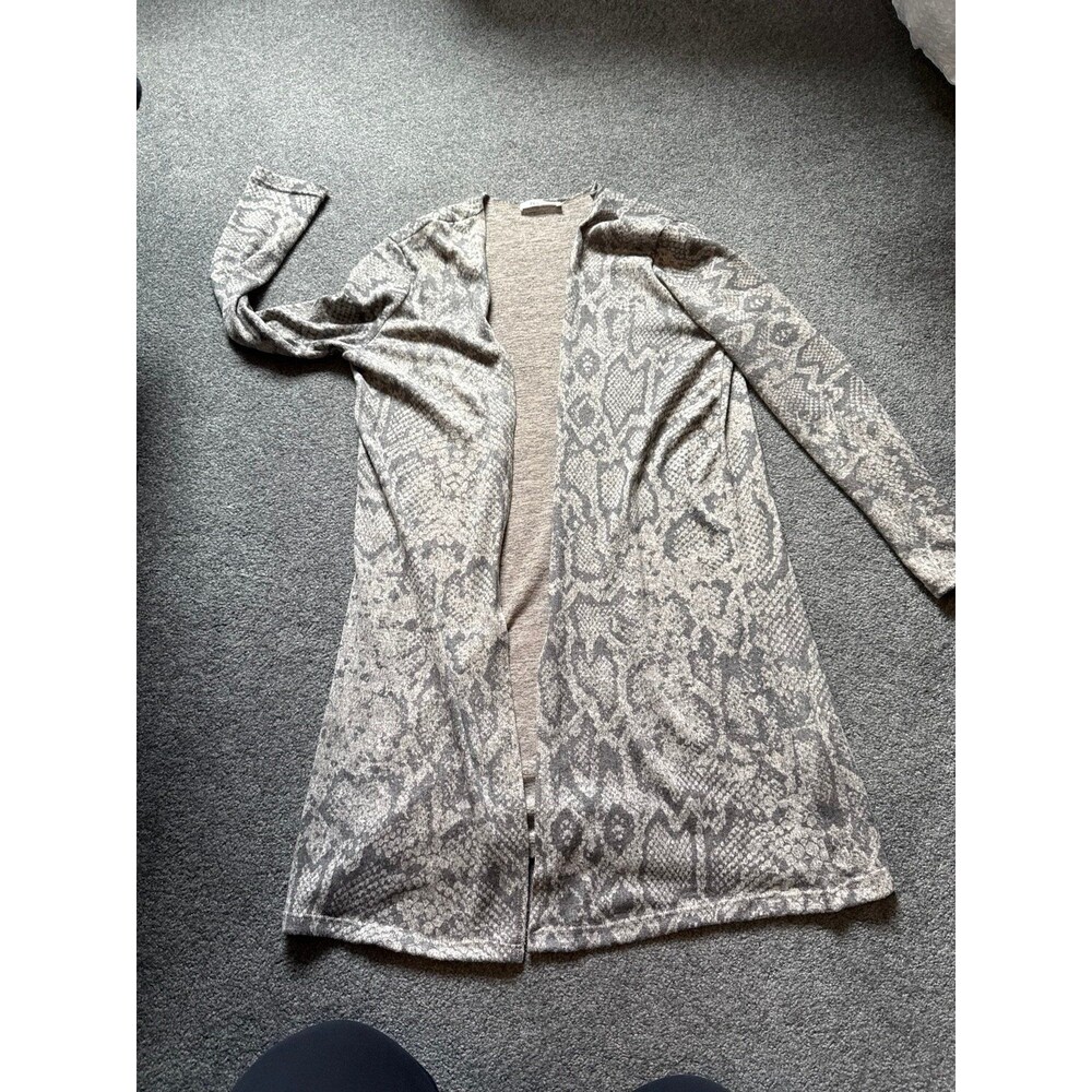 NWOT Phil Love snake print long cardigan sweater